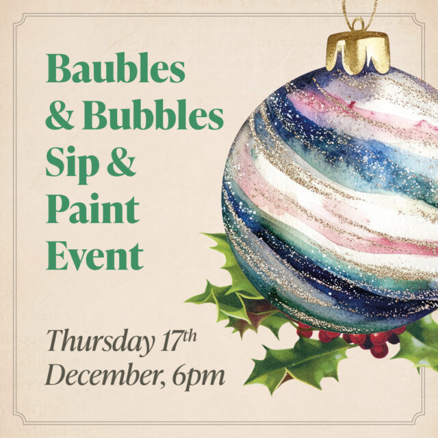 Baubles and Bubbles Sip and Paint Event